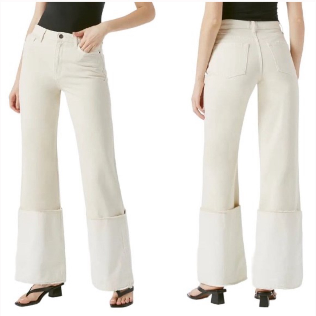Frame White Cuffed Jeans! Size 27
